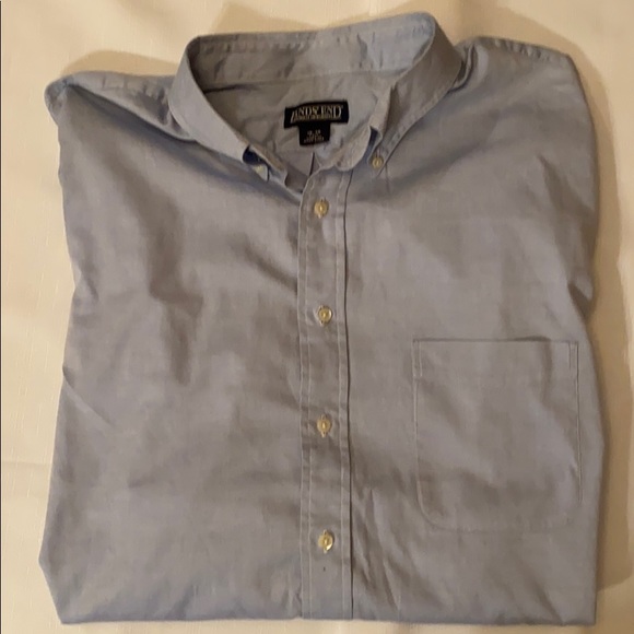 LANDS’ END CLASSIC BLUE LONG SLEEVE BUTTON DOWN DRESS SHIRT DRESS SHIRT - Picture 7 of 7